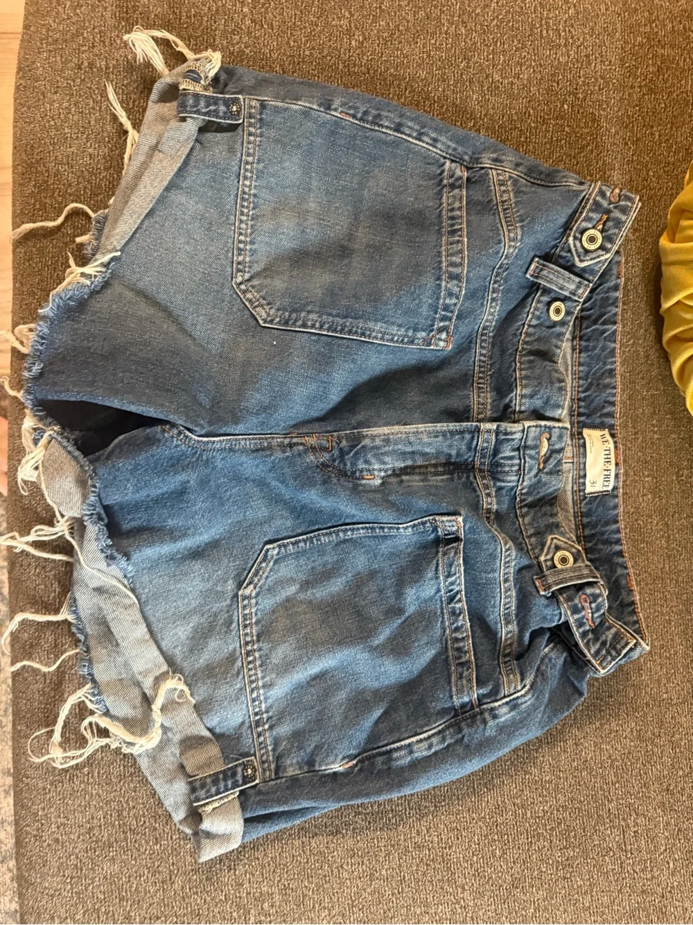 Free People Distressed Blue Denim Cutoff Shorts